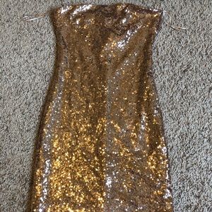 Rose gold bodycon dress